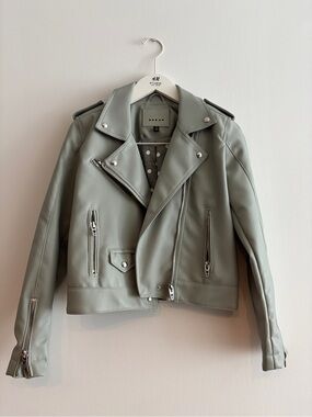 Blank NYC Sage Green Faux-Leather Jacket